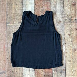 Nomadic Traders Black Sleeveless Rayon Top Womens M